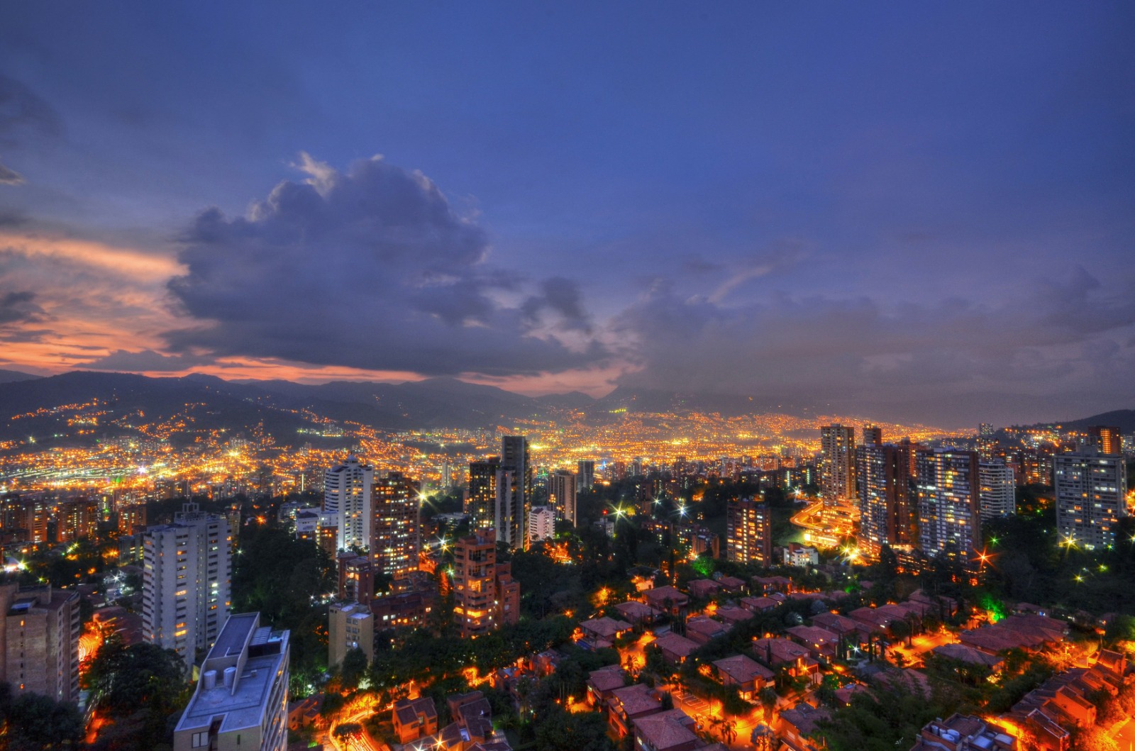 Bogotá skyline against the Andes mountains